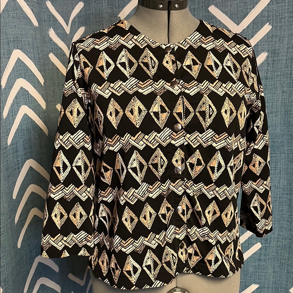 Studio Works Petite Geometric Snap Button Jacket